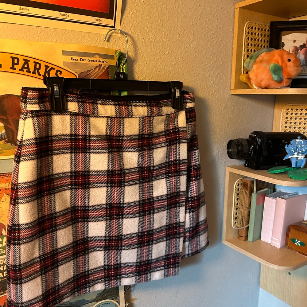 Abercrombie & Fitch Plaid Mini Skirt - Red and Black